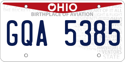 OH license plate GQA5385