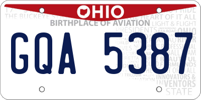 OH license plate GQA5387