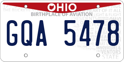 OH license plate GQA5478