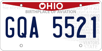 OH license plate GQA5521