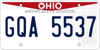 OH license plate GQA5537