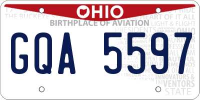 OH license plate GQA5597