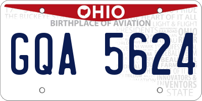 OH license plate GQA5624