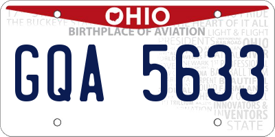OH license plate GQA5633