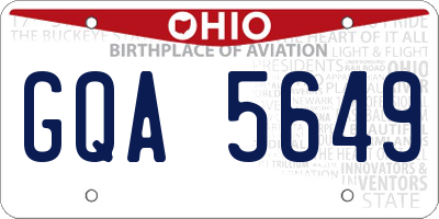 OH license plate GQA5649