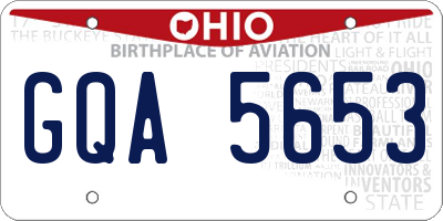 OH license plate GQA5653