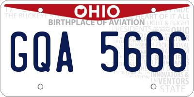 OH license plate GQA5666