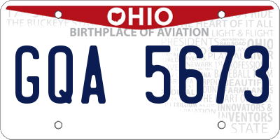 OH license plate GQA5673