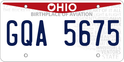 OH license plate GQA5675
