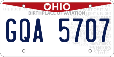 OH license plate GQA5707