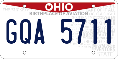 OH license plate GQA5711
