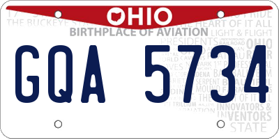 OH license plate GQA5734