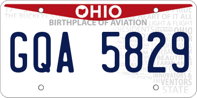 OH license plate GQA5829