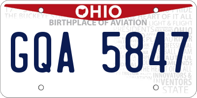 OH license plate GQA5847
