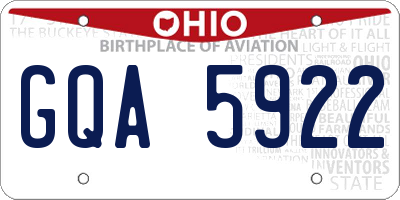 OH license plate GQA5922