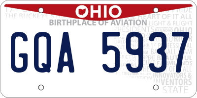 OH license plate GQA5937
