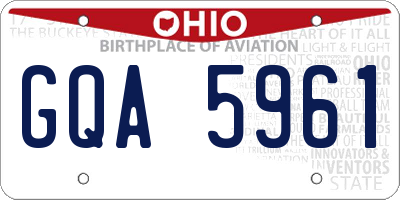 OH license plate GQA5961