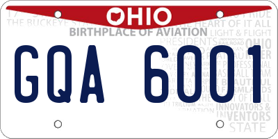 OH license plate GQA6001