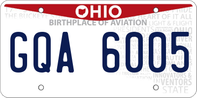 OH license plate GQA6005