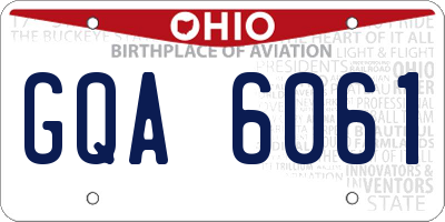 OH license plate GQA6061