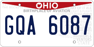 OH license plate GQA6087