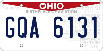 OH license plate GQA6131