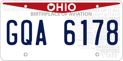 OH license plate GQA6178