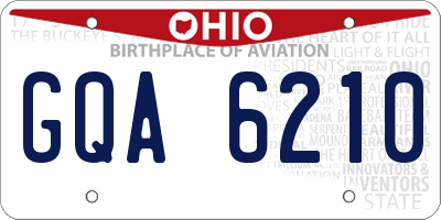 OH license plate GQA6210