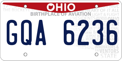 OH license plate GQA6236