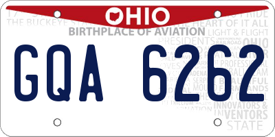 OH license plate GQA6262