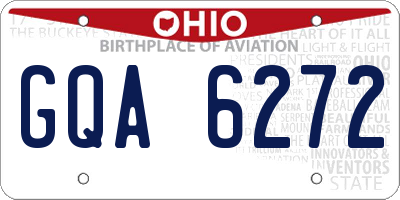 OH license plate GQA6272