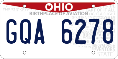 OH license plate GQA6278