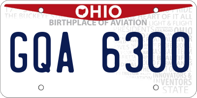 OH license plate GQA6300