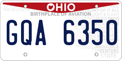 OH license plate GQA6350