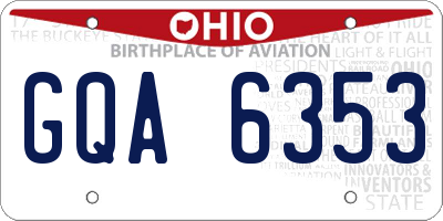 OH license plate GQA6353