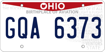 OH license plate GQA6373