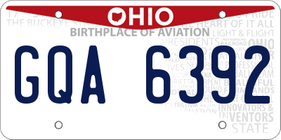OH license plate GQA6392