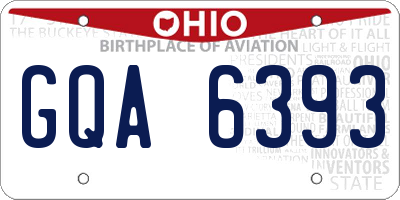 OH license plate GQA6393