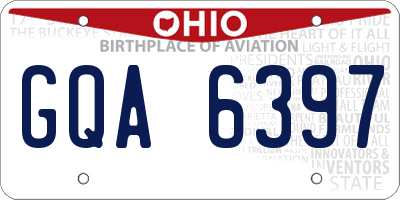 OH license plate GQA6397