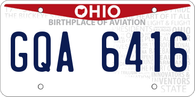 OH license plate GQA6416