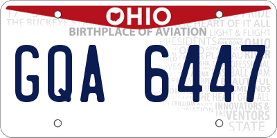 OH license plate GQA6447