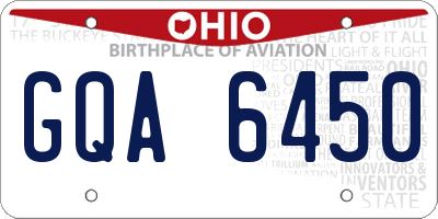 OH license plate GQA6450