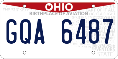 OH license plate GQA6487