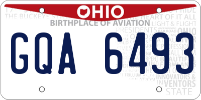 OH license plate GQA6493