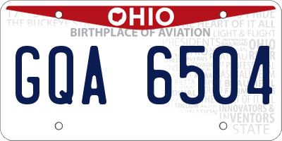 OH license plate GQA6504