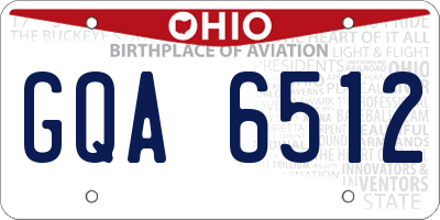 OH license plate GQA6512