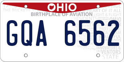OH license plate GQA6562