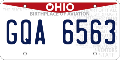OH license plate GQA6563