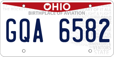 OH license plate GQA6582
