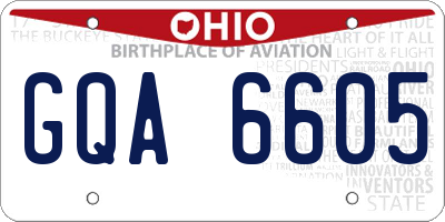 OH license plate GQA6605